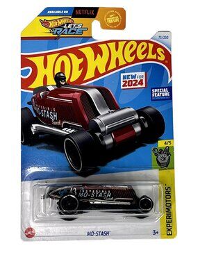 Hot Wheels 2024 Mo’Stash Black Red Car Experimotors 4/5 Mainline 73/250 NOC